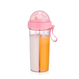 Dual-Use Bottle,600ml/21oz Sports Water Bottle Portable Two Straws Drink Cup,Portable Two Straws Couple Water Bottle for Running Climbing Gym Cycling Hiking Mountaineering