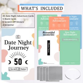 Valentines Day Gifts for Him Her, 50 Fun & Romantic Scratch Off Date Night Cards Ideas for Couples Wife Husband Boyfriend Girlfriend, Unique Couples Gifts for Date Night, Anniversary,Wedding,Birthdays