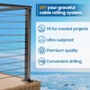 Muzata Aluminum Black Corner Cable Railing Post 36 Inch 36"X2"x2"
