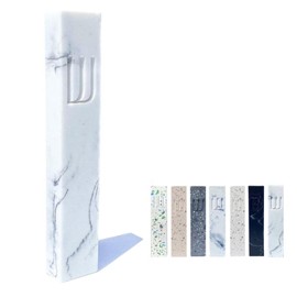 A&S Modern Stone Mezuzah Case Design, Mezuza Cover for Scroll Protection, Easy Peel and Stick Houswarming Gift and Home Blessing