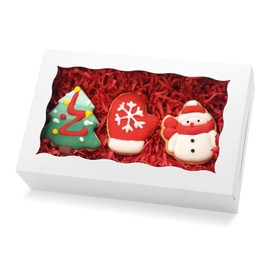 XINHPKGG 50 pcs Cookie Boxes 8x5x2 Inch: Bakery Boxes with window, Treat Boxes, Chocolate Covered Strawberries Boxes, Macaron Boxes- White