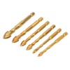 6Pcs Cross Spearhead Drill Bit Carbide Hex Shank Drilling Tool