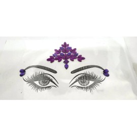Indian Bindi Luxury Purple Forehead & Eye Corners Indian Bindi Jewel Third Eye Stickers