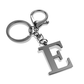 LAXPICOL Black Keychain Letter E Keychains for Women Men Bag Charms Purse Charms For Handbags Metal Alphabet Initial Letter Key Ring Keychain