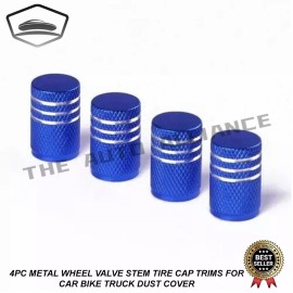 Unbranded 4PCS Metal Wheel Valve Stem Tire Cap Trims For Car Truck Dust Cover Blue Set US