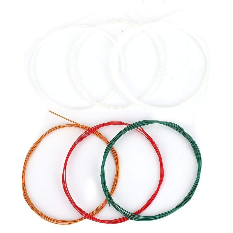 Pack of 6 Metal Guitar Strings, Nylon Guitar Strings, Acoustic