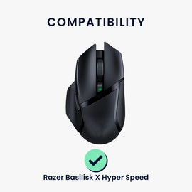 kwmobile Mouse Feet Replacement Compatible with Razer Basilisk X Hyper Speed Computer Mouse Skates Sticker - Black