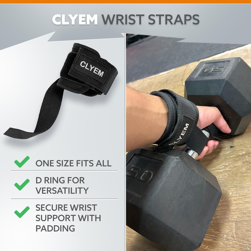 Weightlifting Straps with D Ring, Premium Wrist Straps for Deadlifting,