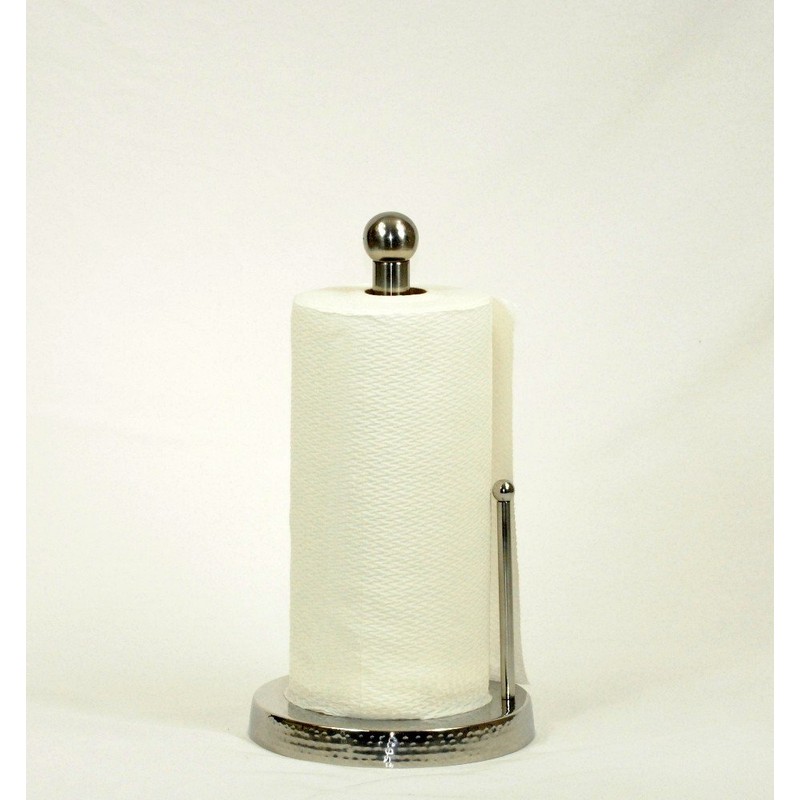 3SCompany Hammered Shiny Stainless Steel Paper Towel Holder 7 3/4"