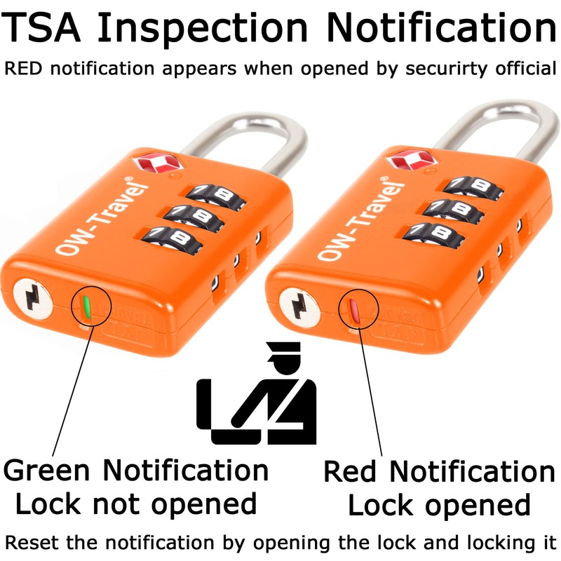 TSA Approved Luggage Locks Suitcase Locks with Open Alert (2