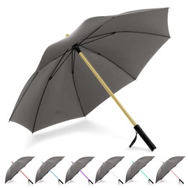 BESTKEE Lightsaber Umbrella LED Light up Golf Umbrellas with 7 Color Changing On The Shaft/Built in Torch at Bottom (Gray)