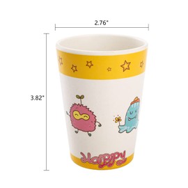 ZEAYEA 8 Pack Kids Cups, 8 Oz BPA Free Drinking Cups for Children, Reusable Cute Cups Cartoon Tableware for Home, School, Parties or Outdoor Use, Dishwasher Safe