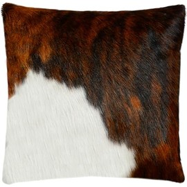 UK Fashion Decor Genuine Cowhide Cushion Pillow Covers 18x18 Inch Leather Hair on Cow Hide Skin Throw Pillow Covers
