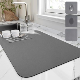 60x40cm Tapete Para Secar Platos Alfombrilla Súper No Guarda Olores Tapetes de Diatomita Fácil de Limpiar Protector de Encimera Resistente al Agua, Calor y Moho