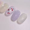 Handmade Nail Tips Cherry Berry - Round Short / 수제네일팁체리베리
