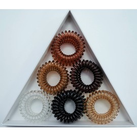 12 Pcs Crazy Bobble® Premium Spiral Hair Ties, Telephone Wire, Ponytail Holders, Coil Hair Bands (Blondes, Browns, Clear, Black) Best Sellers Pack