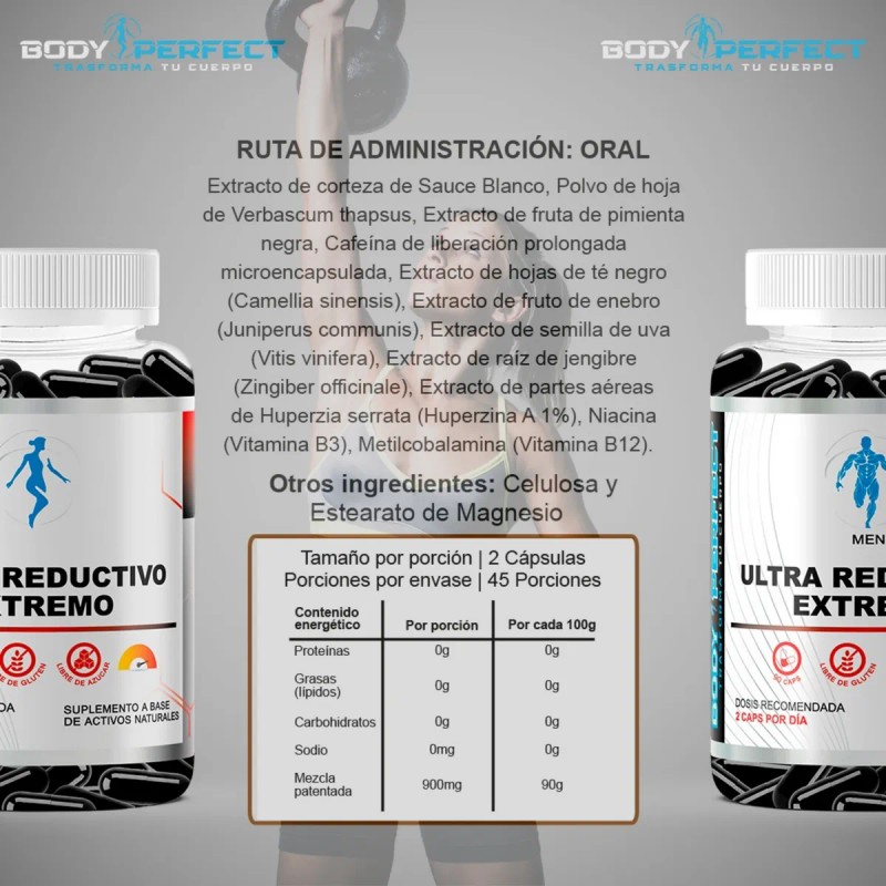 Suplemento Ultra Reductivo Extremo Para Mujer 90 Cápsulas