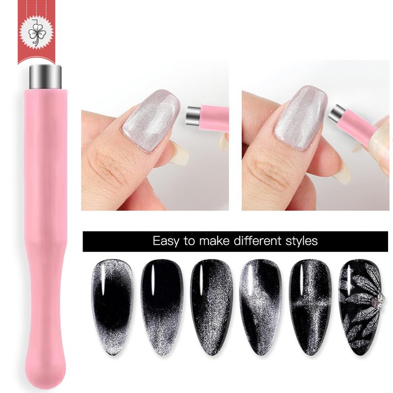 JFIYUOMCI Nail Magnet Tool (Pink Set), 34pcs Cat Eye Magnet