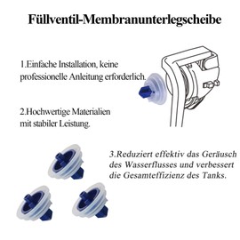 Mendorio Toilet Filling Valve Seal Diaphragm Replacement Compatible with Geberit Impuls 380 or 360 Filling Valve Diaphragm, 3 Replacement Diaphragms