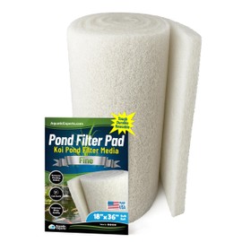 Aquatic Experts Classic Koi Pond Filter Pad FINE - White Bulk Roll Pond Filter Media, Ultra-Durable Pond Filters for Outdoor Ponds, Reusable Fish Pond Filter Material, USA, (18" x 36", Fine (White))
