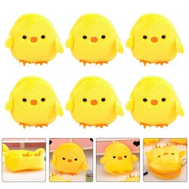 SOIMISS 6 Piezas pequeño monedero de pollo amarillo mini monedero para niñas monedero de pollito billetera para niños bolso de los niños precioso monedero de peluche billetera pequeña