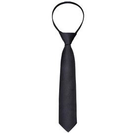 Alizeal Boys Solid Color Pre-tied 2.4'' Zipper Skinny Neckties for Kids, 067-black, One Size