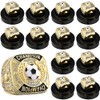 12 Pcs Soccer Championship Rings with Display Chain and Stand