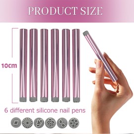 TELAIN DIY Nail Art Stamper Kit for Precise Designs, Includes 6 Nail Pens with Flowers and Butterfly Motifs, Compact and Portable for All Occasions