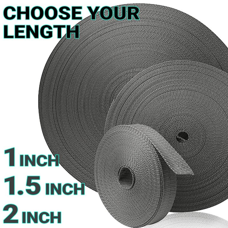 TECEUM 1.5 Inch Webbing – Charcoal – 10 Yards –