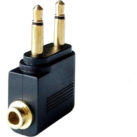 YuanHolumid Black Airplane Headphone Adapter,Airplane Airline Flight Adapters for Headphones, Dual 3.5mm Male to 3.5mm Female,Adapters Headphones, Earbuds and Accessories