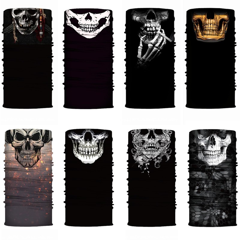 8 Pack Neck Gaiter Skull Motorcycle Face Mask for Men