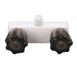 BORDSTRACT Motorhome Shower Fitting, Caravan Shower Tap, Mixing Valve Diverter with 2 Buttons, Replacement for Motorhome Bathroom (White)