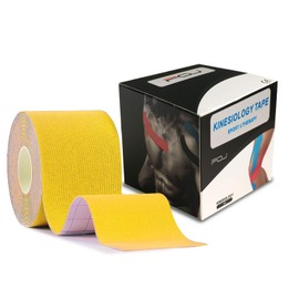 Kinesiology Theraeputic Tape Physio for Athletic Sports Recovery Pain Relieve Strong Adhesion Waterproof Original Cotton Uncut 2 Inch x 16.4 Feet (Yellow)