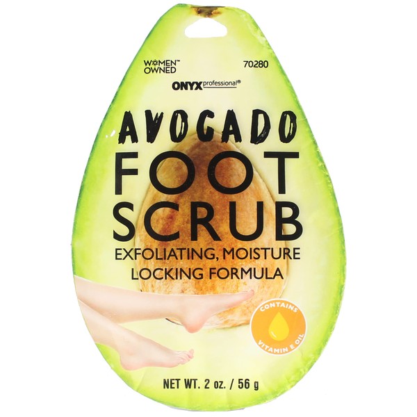 Avocado Foot Scrub with Vitamin E Cracked Feet Treatment 2 Oz - Foot Moisturizer and Dry Skin Remover for Feet for Cracked Heel Repair by Onyx Professional
