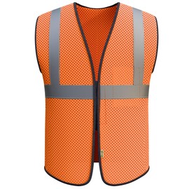 OccuNomix Safety Vest for Men, High Visibility, Class 2, 2" Reflective Tape, Ultra Light 3.8 oz Bird's Eye Breathable Mesh, Rapid Cooling, 100% ANSI, 1 Chest Pocket, ECO-GC-OL/XL, Orange
