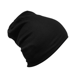 axy KIMU1 Children's Slouch Beanie Long Hat 1-5 Years Old Boys Girls Toddler Unisex Plain Colour, black