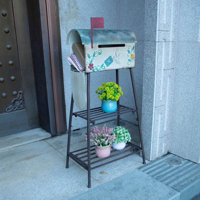 Mailboxes for Outside with Stand,Metal Mailbox and Stand Combination