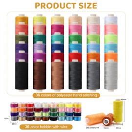 GIDWRIY 400 Yard 36 Coloured Sewing Threads for Sewing Machines Thread, Sewing Machine Thread Set, Overlock Thread, Creative Sewing Thread Assortment, All-Sewing Thread, Embroidery Thread, Embroidery