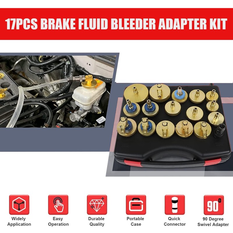 altivox Brake Bleeder Adapter Kit 17PCS, Master Cylinder Brake Bleeder