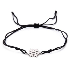 UNIFT Snowflake Bracelet For Women Stainless Steel Hollow Out Elegant Winter Snowflake Double Rope Bracelet Christmas Jewelry Gifts (silver, Stainless Steel)