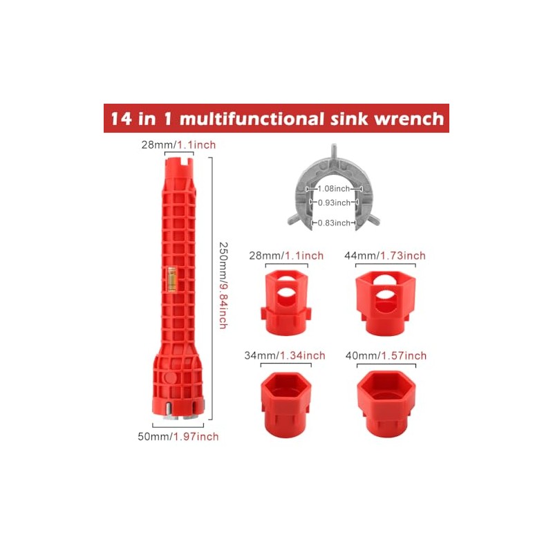 14-in-1 Multi-functional Wrench Faucet Sink Installer Tool for Toilets and
