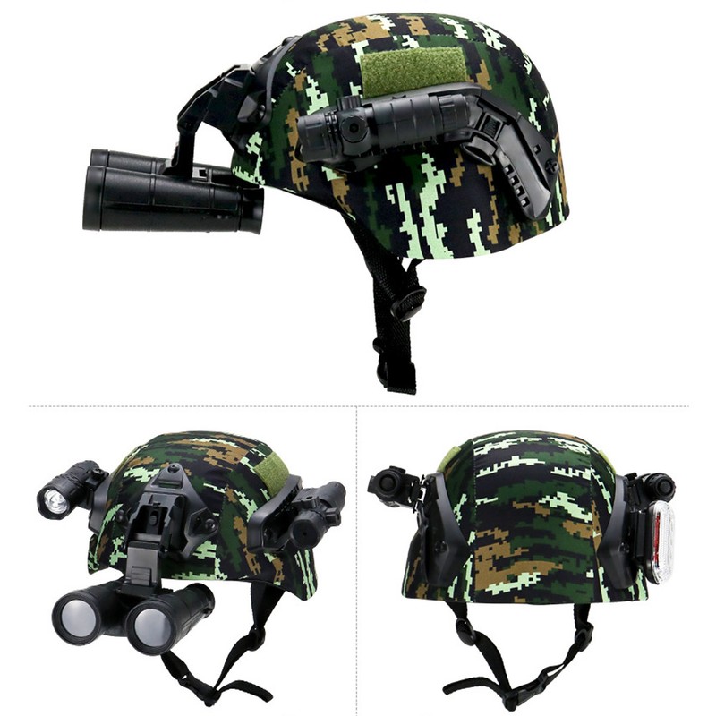 Airsoft Paintball Fast Helmet with Flashlight Telescope Strobe Light for