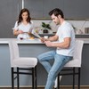 PiccoCasa Set of 2 Bar Stool Covers with Elastic Bottom,