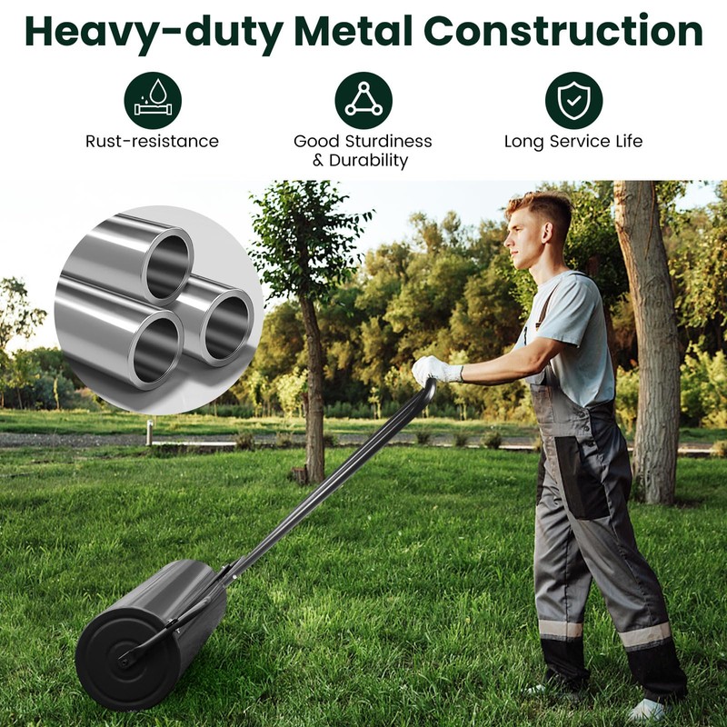 Lawn Roller, 13x24-Inch, 48L/ 13 Gallons Heavy-Duty Push/Tow Behind Water/Sand