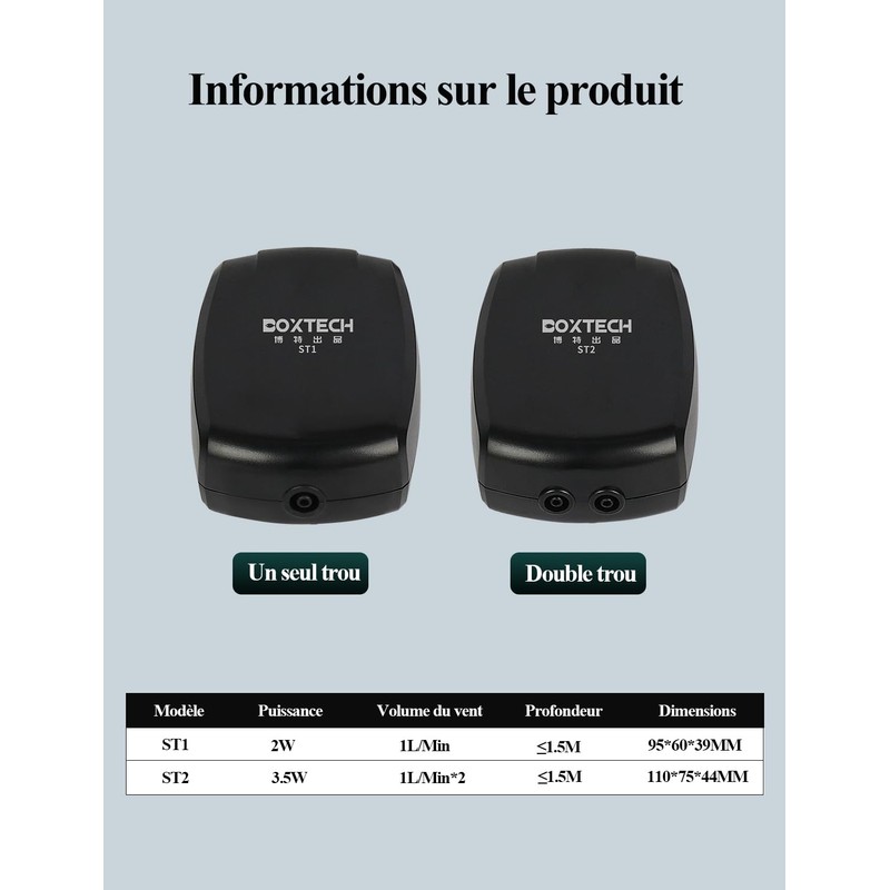 boxtech Aquarium Air Pump (3.5W, Black)