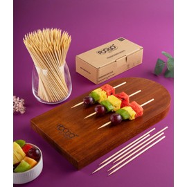 FOOGO Green 500pcs Bamboo Skewers, Small 15cm, Sturdy Eco-Friendly Wooden skewers, BBQ skewers, Kebabs Fruit Cocktail Burger, Party, Wedding