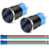 Gebildet 12 mm Metal Black Pressure Switch 12V-24V 3A Power
