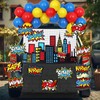 Super Theme Hero Party Photography Backdrop with Hero Card Balloons