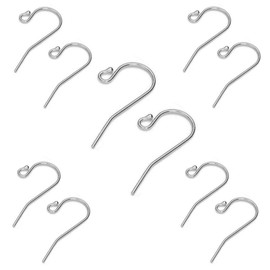DIY925 5 Pairs of Women's Hook Earrings 26 mm Diameter 0.8 mm 925 Sterling Silver Nickel-Free for Jewellery Making DIY
