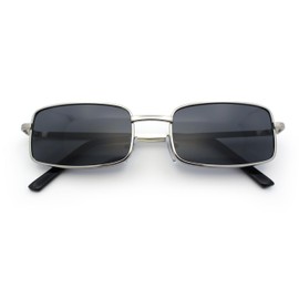 SA106 Mens Retro Vintage Narrow Rectangular Pimp Metal Sunglasses